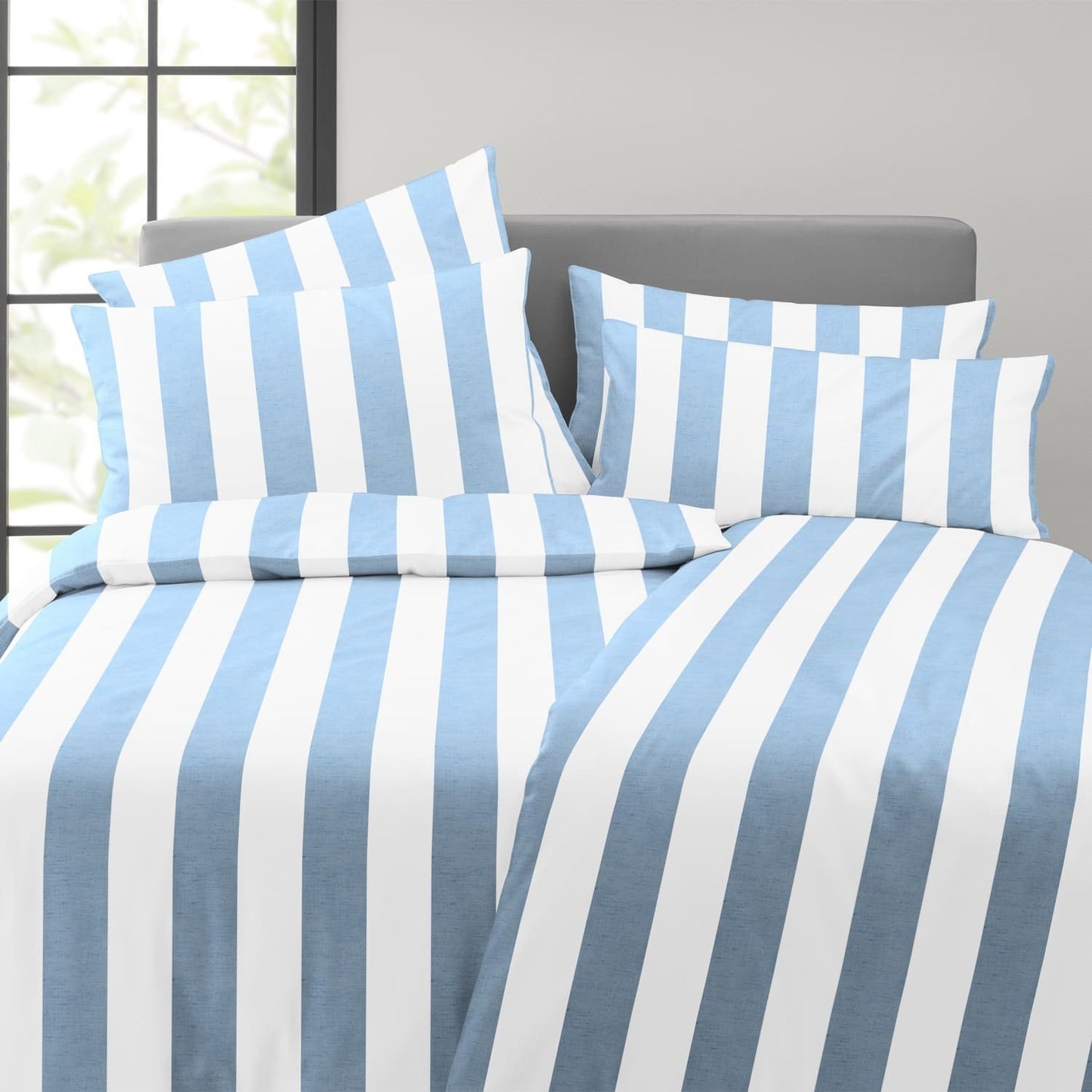 Covered Connect 600-20 Blau Washed Cotton Bettwäsche