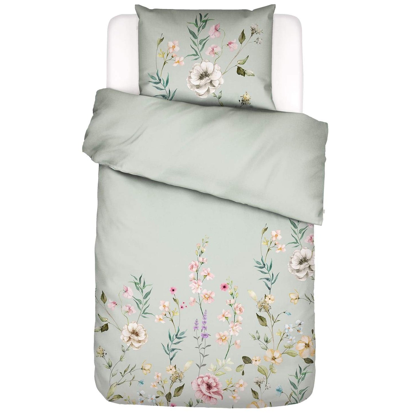 Essenza Romee Sage Green Satin Bettwäschegarnitur