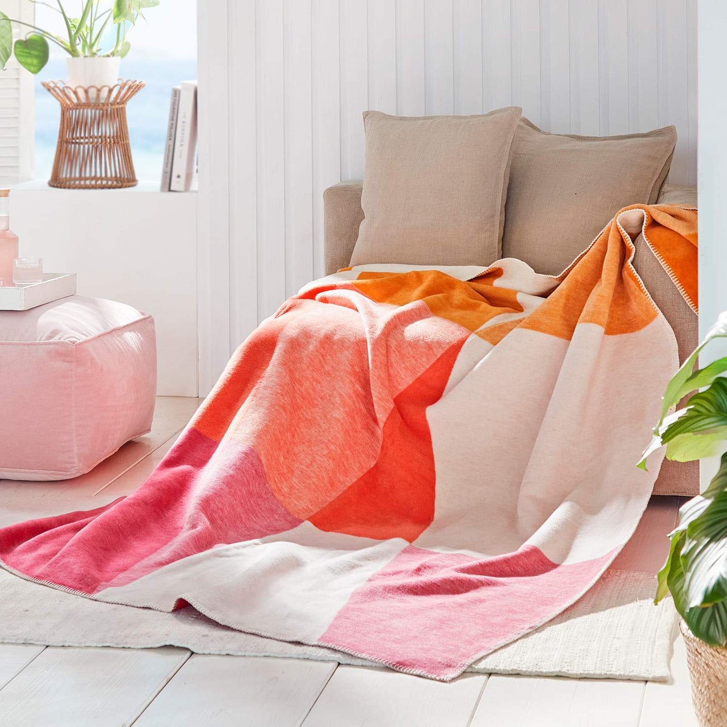 Ibena Hawi 1014-200 Jaquard Decke Beere/ Orange