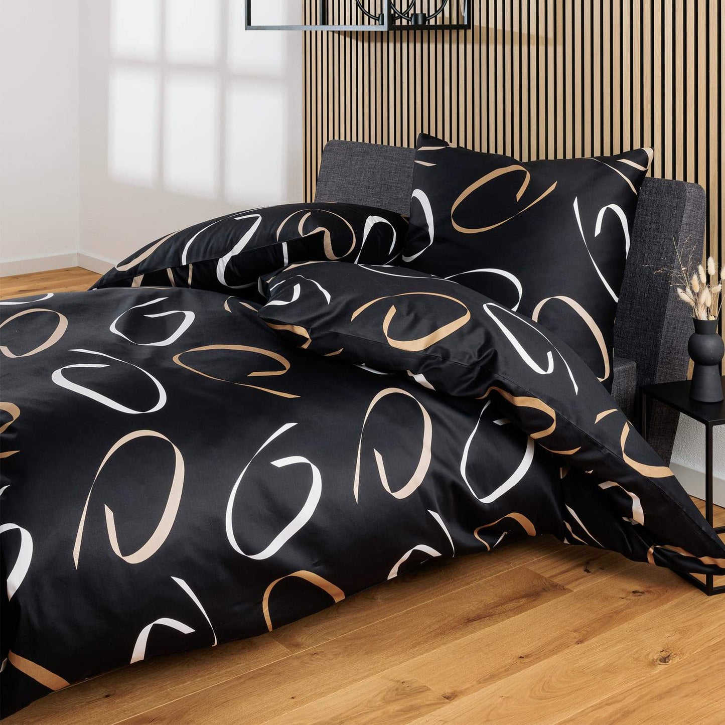 Janine J.D. 87102-08 Schwarz Mako-Satin Bettwäschegarnitur