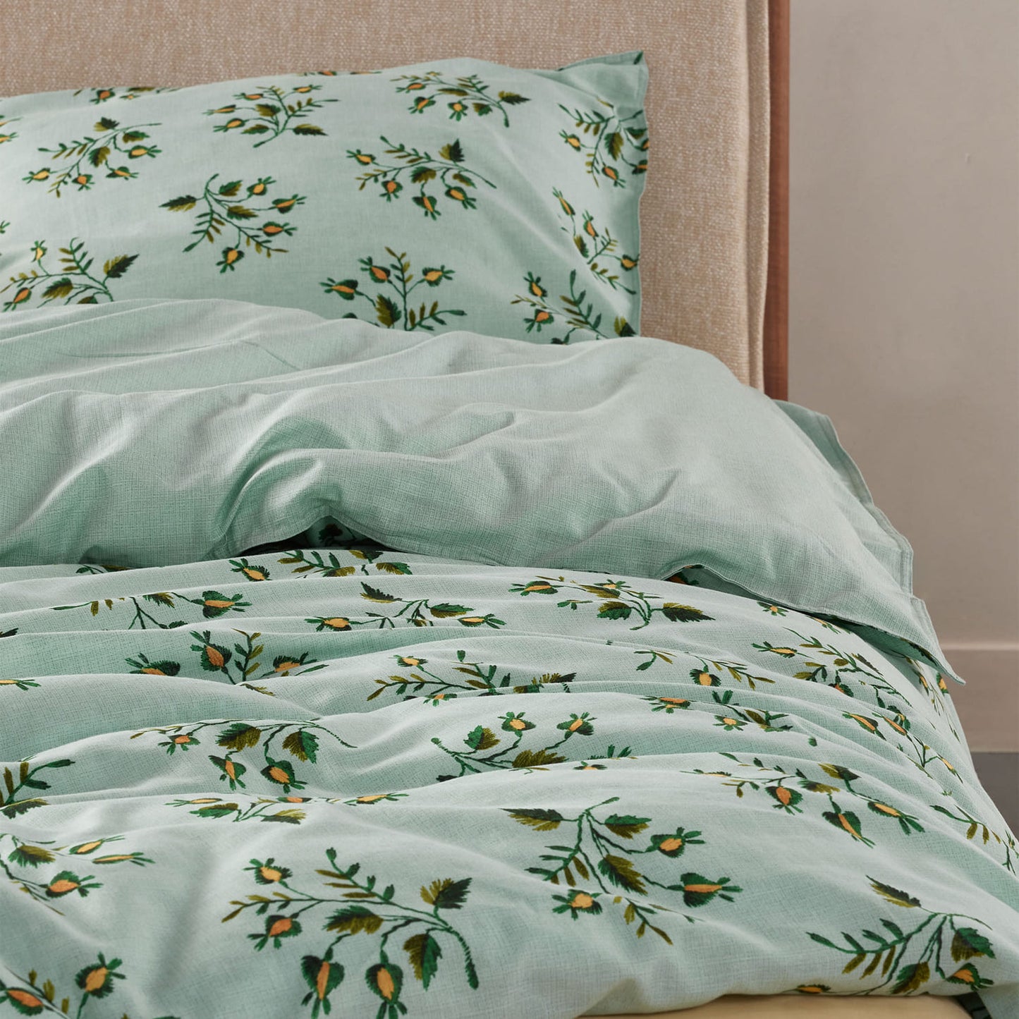 Essenza Jolien Surf Green Renforce Bio-Baumwoll-Bettwäsche
