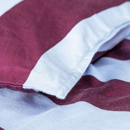 Essenza Minte Stripe Mauve Wine Ice Blue Satin Bettwäsche