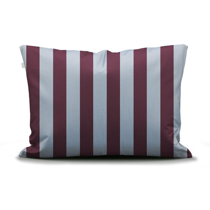 Essenza Minte Stripe Mauve Wine Ice Blue Satin Bettwäsche