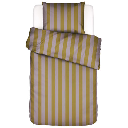 Essenza Minte Stripe Pale Purple-Olive Satin Bettwäsche