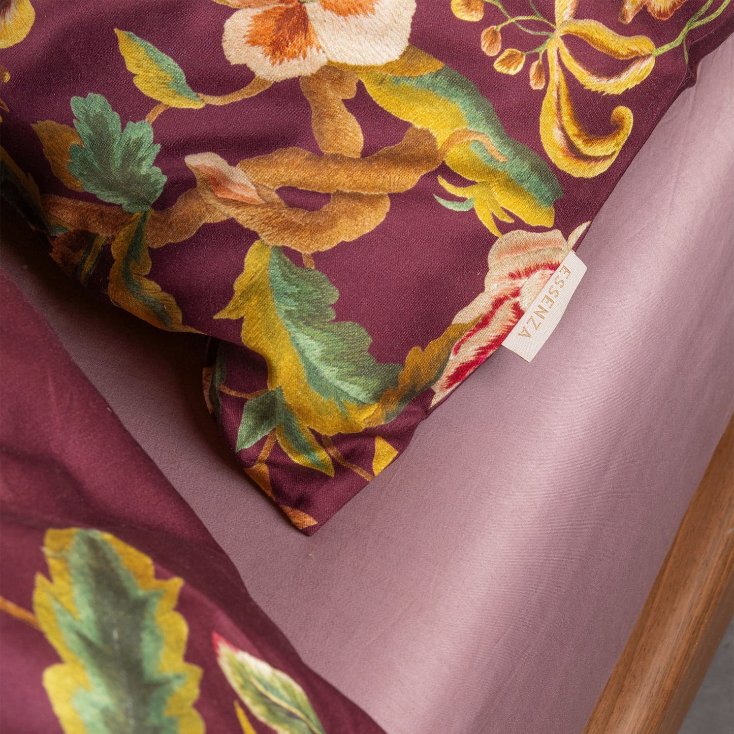 Essenza Rosanella Mauve Wine Twill Bettwäschegarnitur