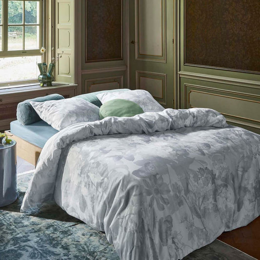Essenza Floor Illusion Blue Satin Bettwäschegarnitur