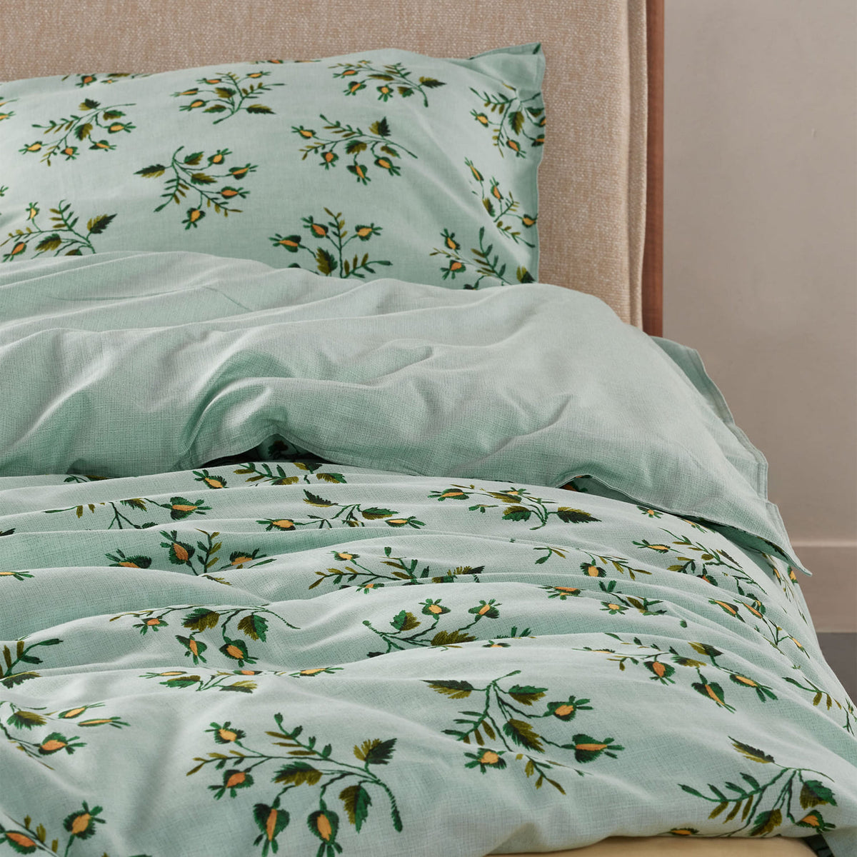 Essenza Jolien Surf Green Renforce Bio-Baumwoll-Bettwäsche