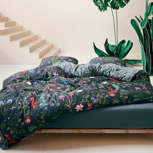 Essenza Marigold Slate Grey Satin Bettwäschegarnitur