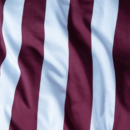 Essenza Minte Stripe Mauve Wine Ice Blue Satin Bettwäsche