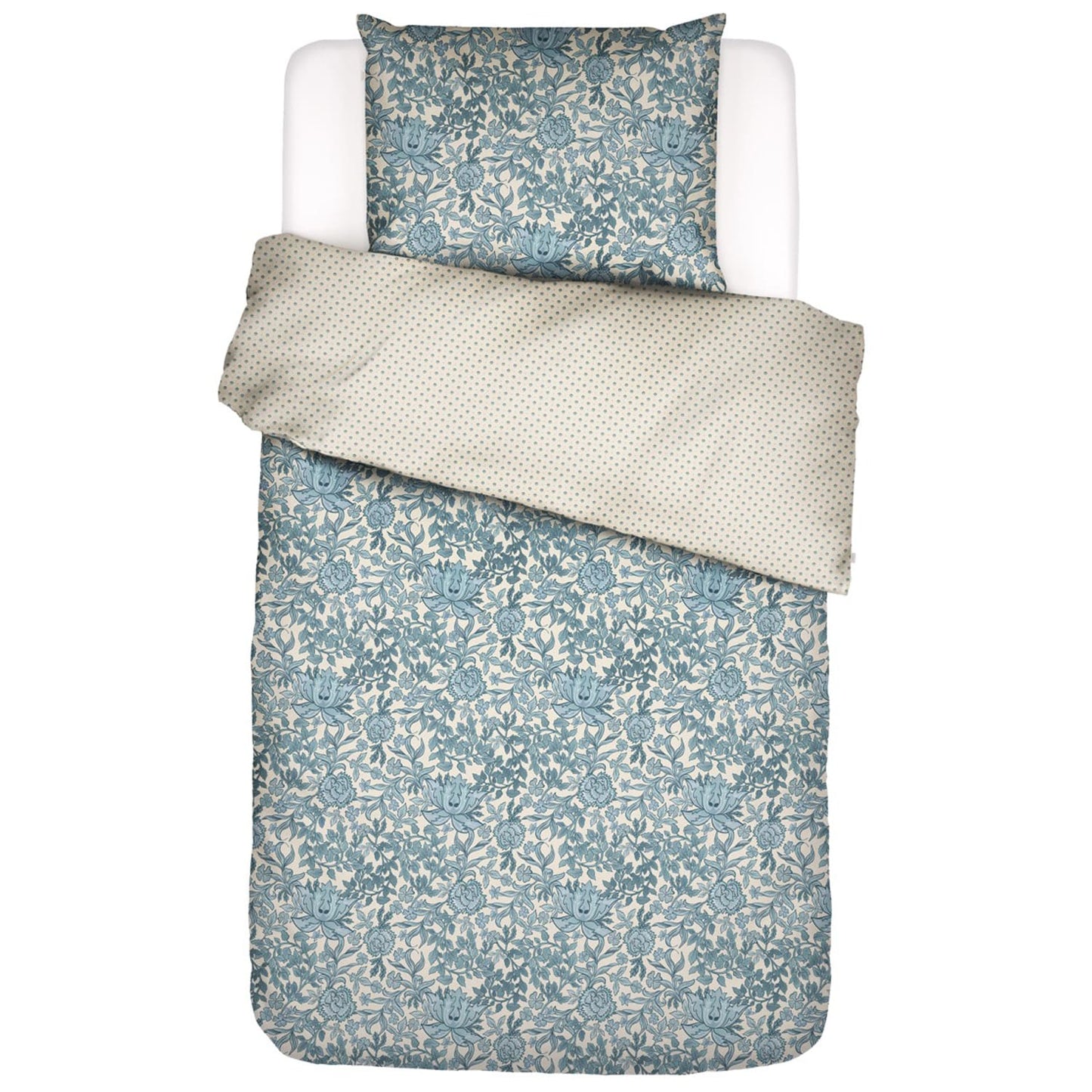 Essenza Ophelia Smoke Blue Satin Bettwäschegarnitur