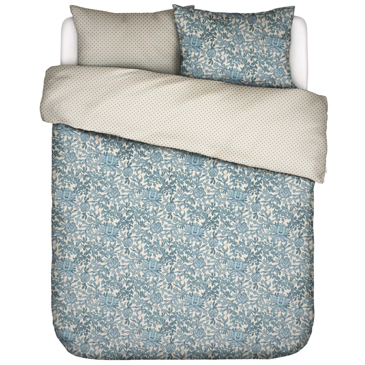 Essenza Ophelia Smoke Blue Satin Bettwäschegarnitur