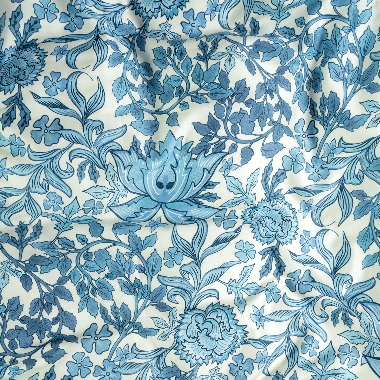 Essenza Ophelia Smoke Blue Satin Bettwäschegarnitur