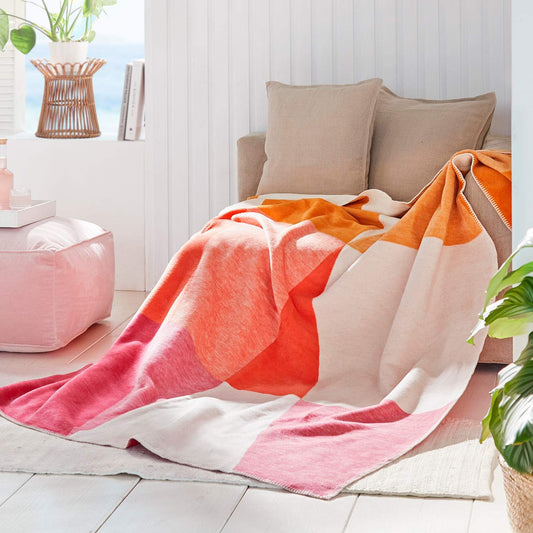 Ibena Hawi 1014-200 Jaquard Decke Beere/ Orange