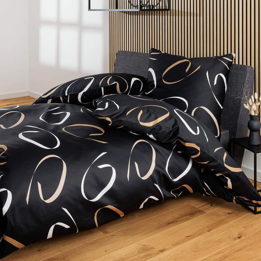 Janine J.D. 87102-08 Schwarz Mako-Satin Bettwäschegarnitur