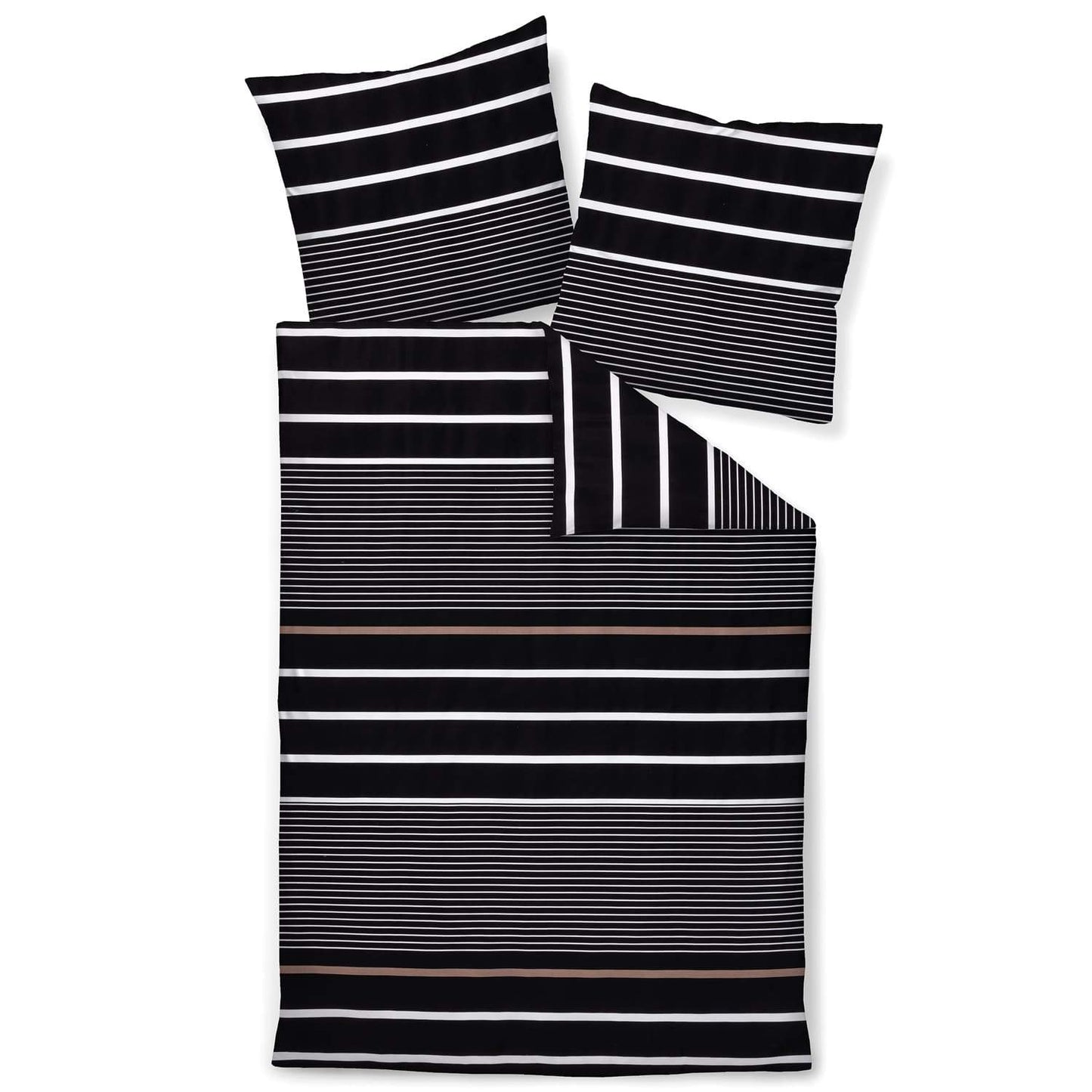 Janine J.D. 87105-07 Schwarz Mako-Satin Bettwäschegarnitur