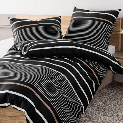 Janine J.D. 87105-07 Schwarz Mako-Satin Bettwäschegarnitur