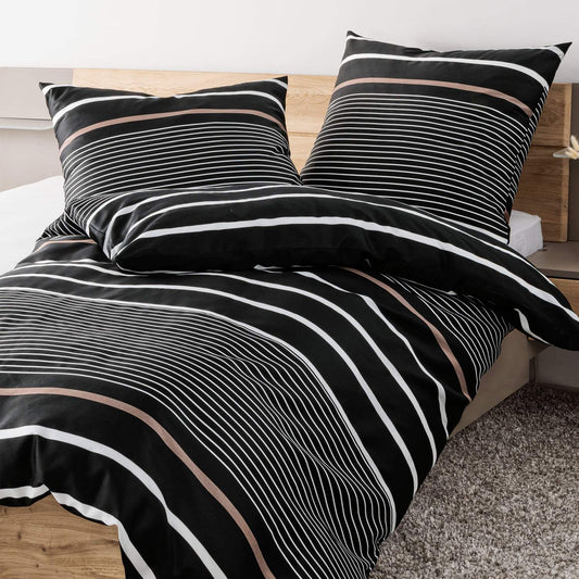 Janine J.D. 87105-07 Schwarz Mako-Satin Bettwäschegarnitur