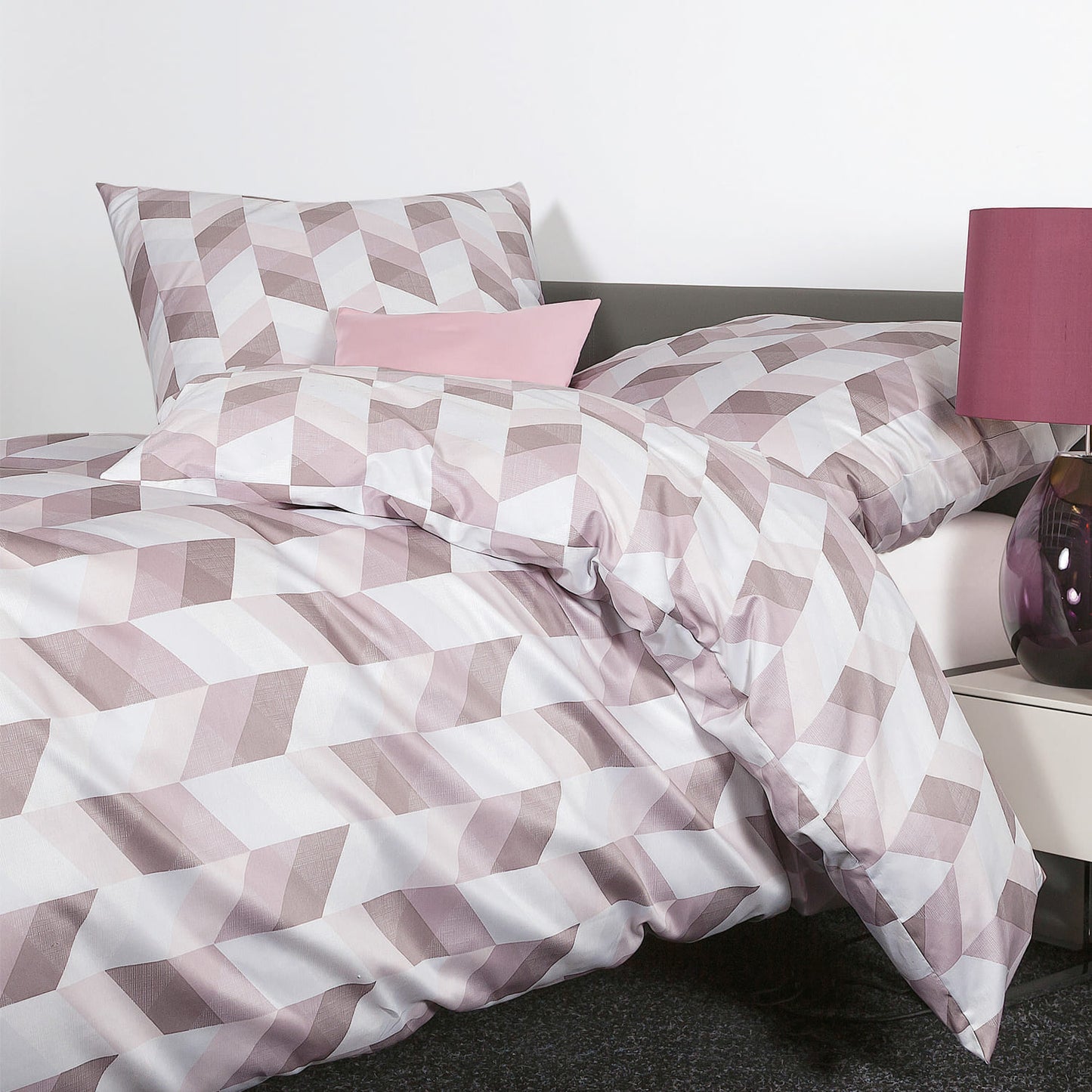 Janine Moments 98111-05 Mako-Satin Bettwäschegarnitur Rose