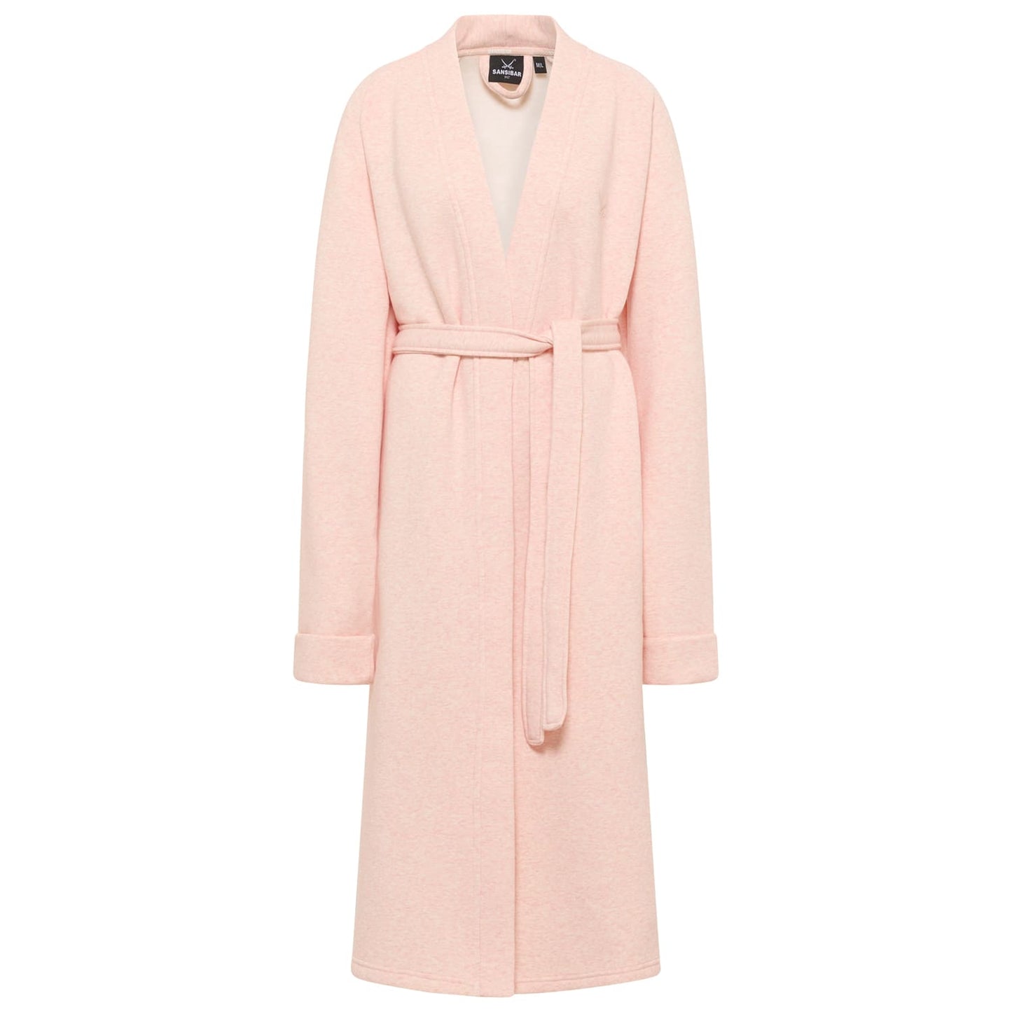 SANSIBAR Sylt Sweat Hausmantel mit Säbel Stickerei Apricot