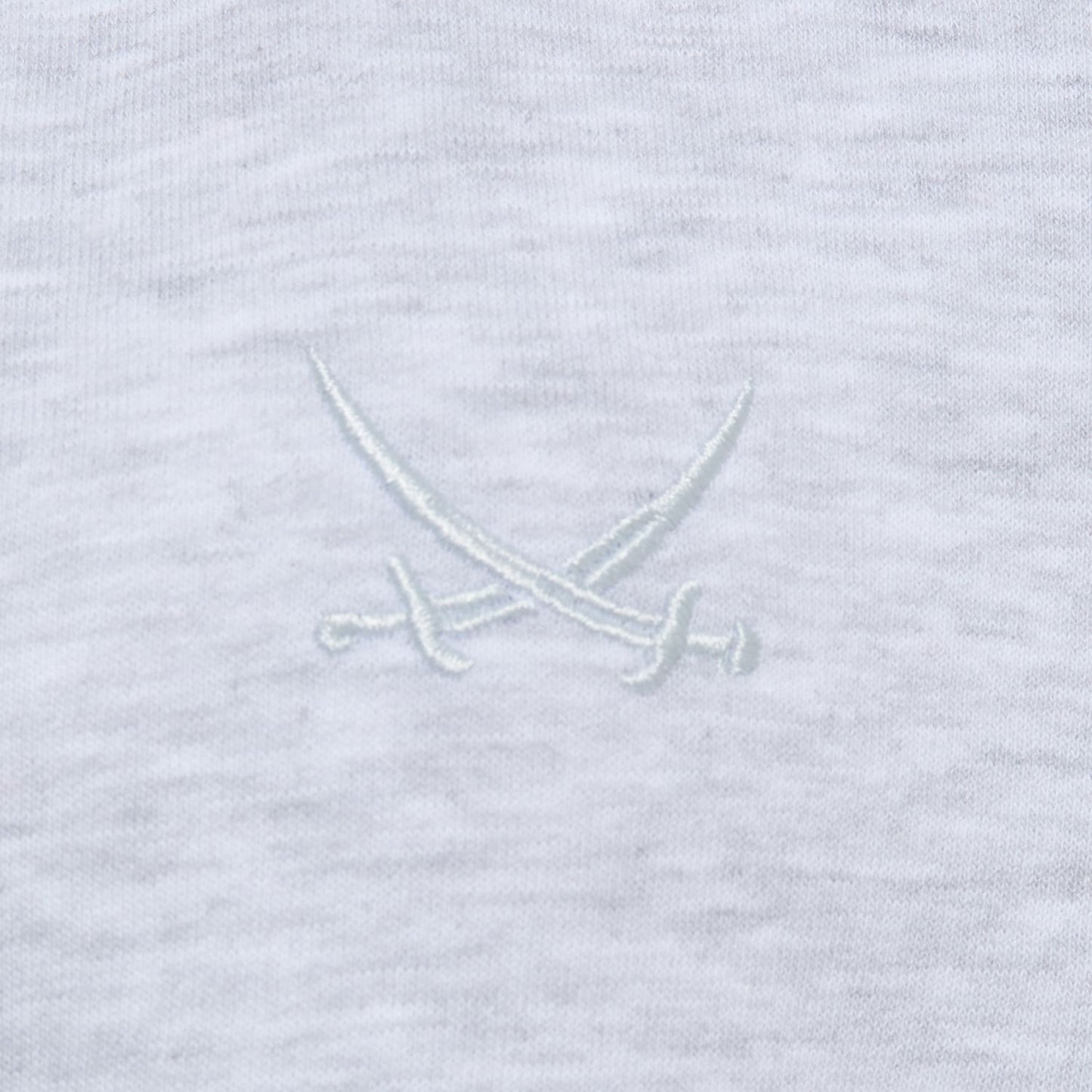 SANSIBAR Sylt Sweat Hausmantel mit Säbel Stickerei Silber