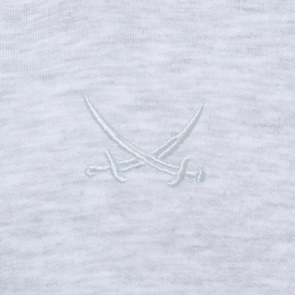 SANSIBAR Sylt Sweat Hausmantel mit Säbel Stickerei Silber